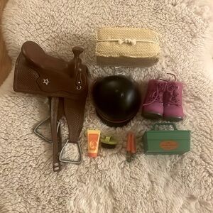 American girl doll horse riding set with accessories
